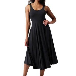 Athleta Santorini Fit'n'Flare Modal Midi Dress XL Pockets Jersey Knit Sleeveless